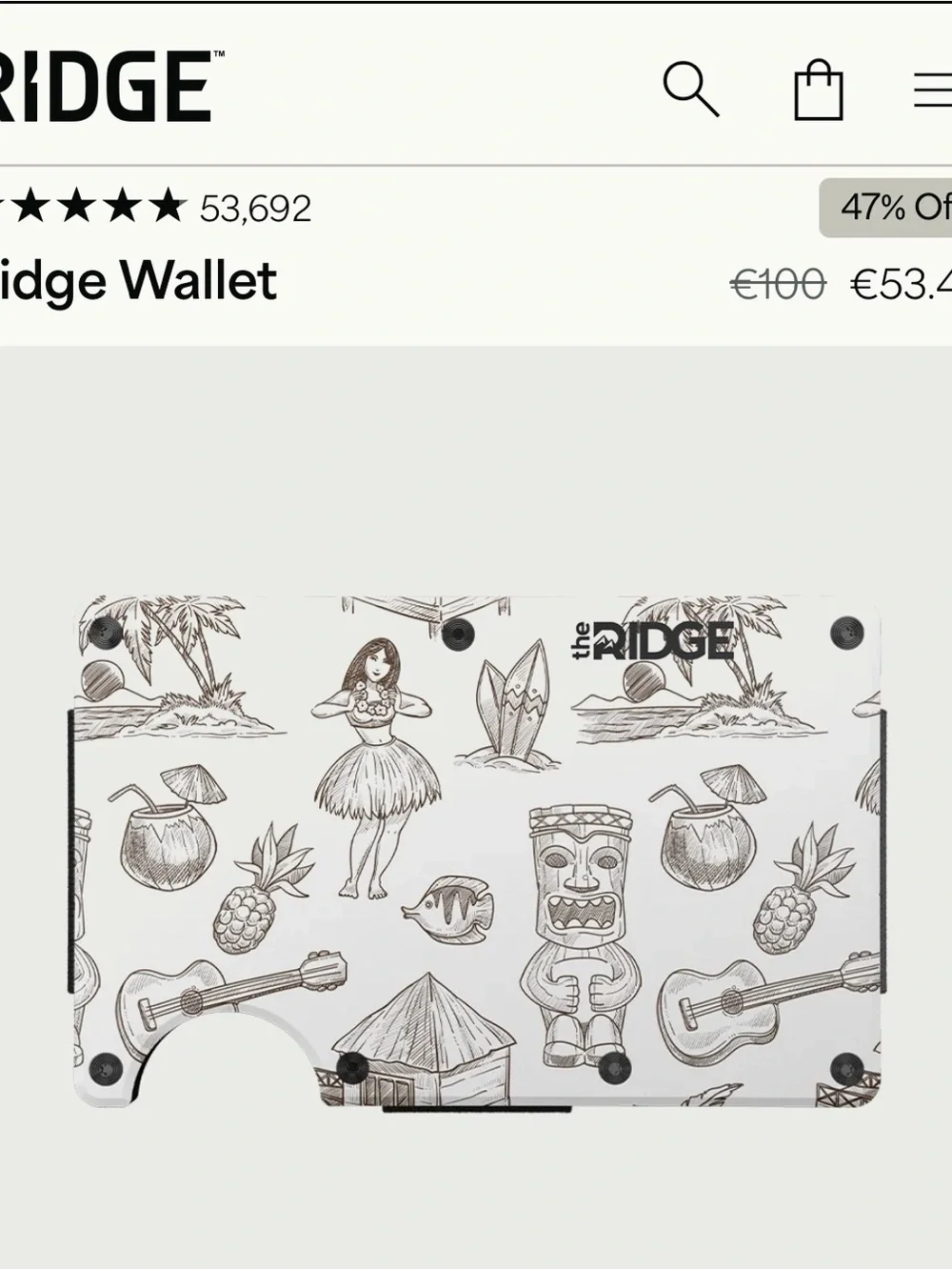 The Ridge Tiki Slim Wallet - NIB